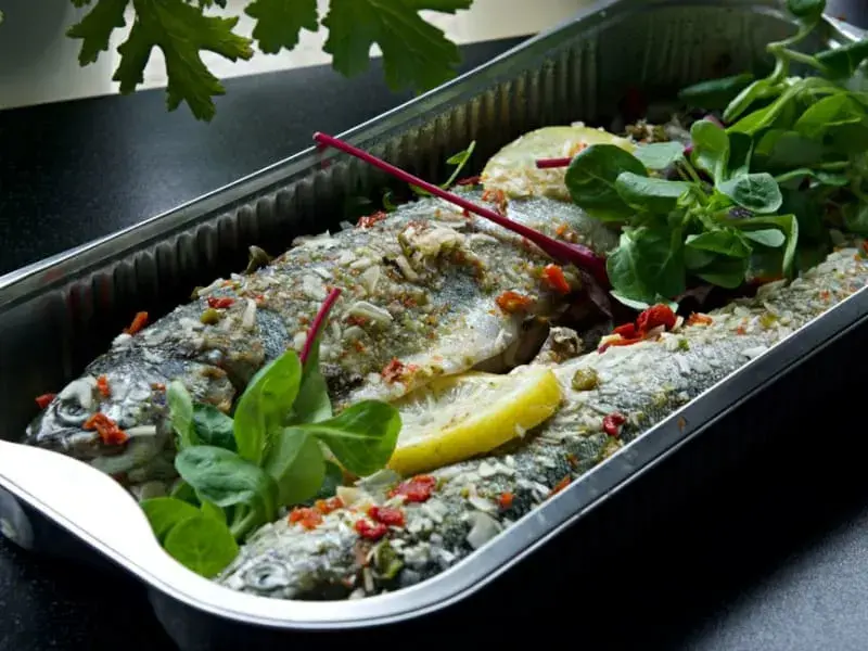 Lemon & Herb Baked Trout with Roasted Vegetables