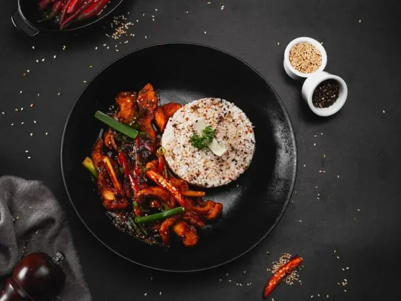 Chicken & Vegetable Stir-Fry with Egg-Fried Rice