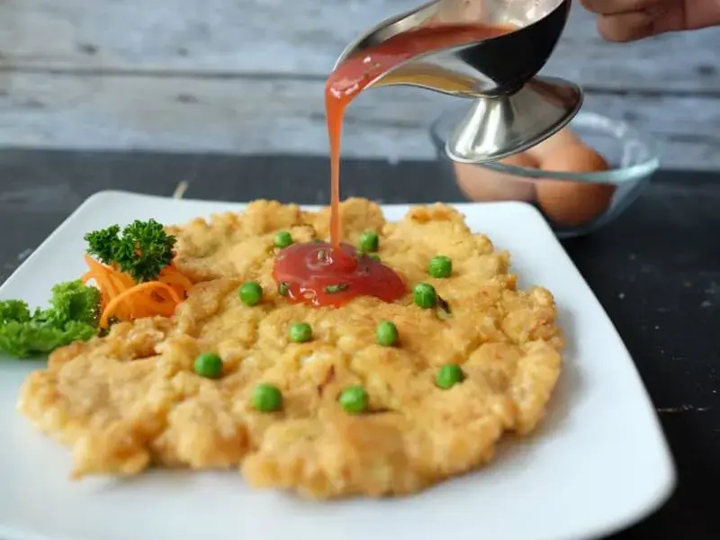 Egg & Oven Chips with Peas