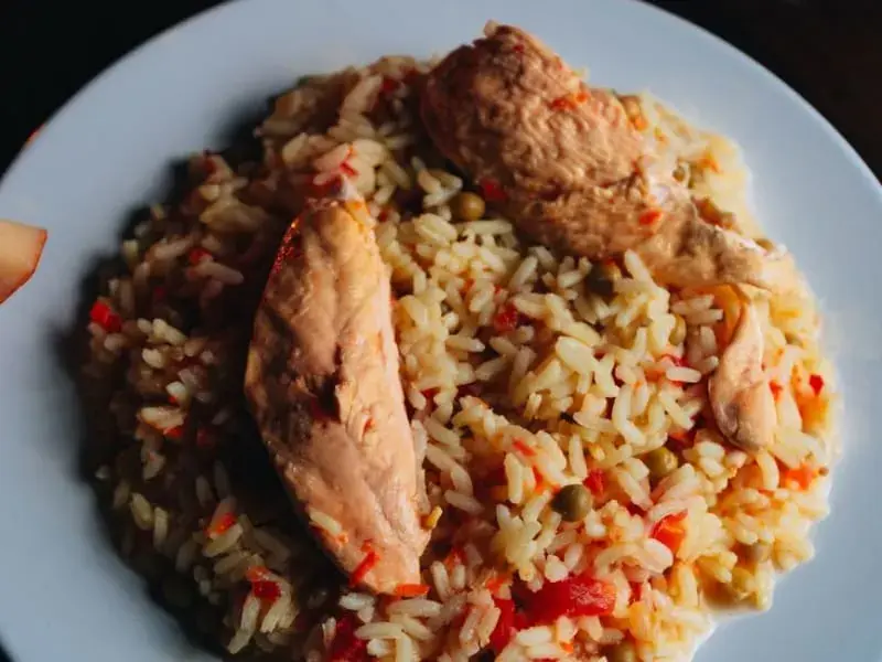 Spanish-Style Chicken & Chorizo Rice Bake
