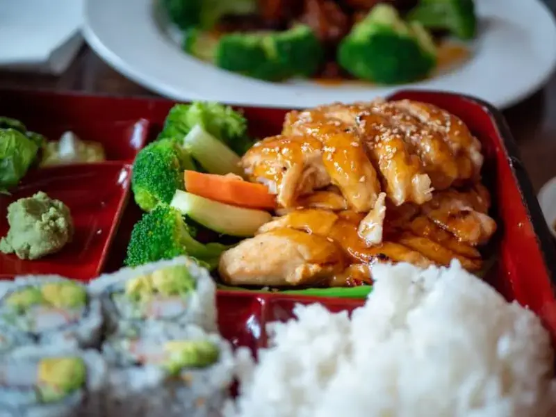 Sticky Honey Soy Chicken Thighs with Rice & Broccoli