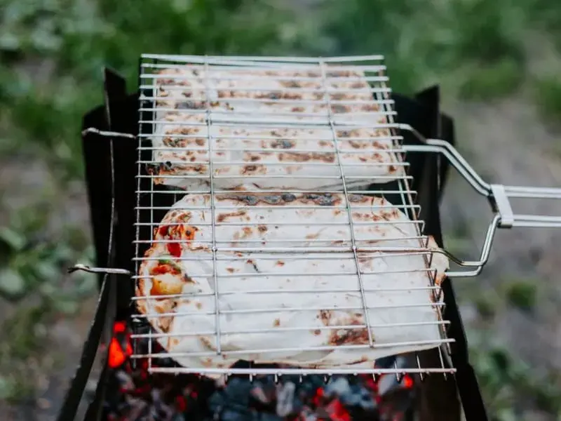 Vegetable & Halloumi Skewers with Flatbread